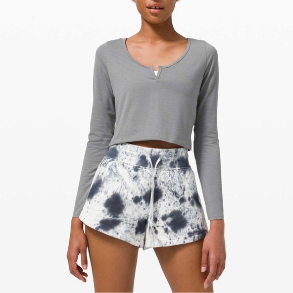 Lululemon Cropped Henley Long Sleeve Top - Picture 1 of 6